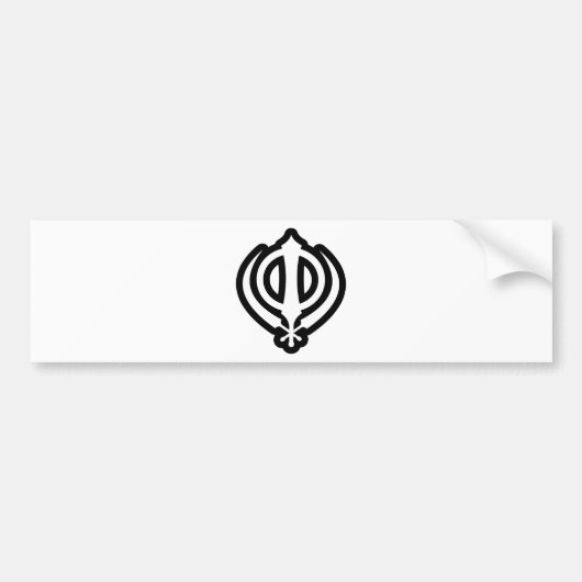 Sikh Khanda Khalsa Sikhism Punjabi Design Bumpersticker (Voorkant)