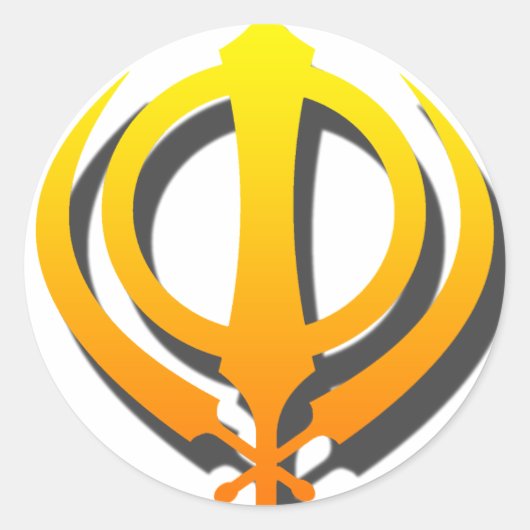 Sikh Khanda Khalsa Sikhism Punjabi Ronde Sticker (Voorkant)