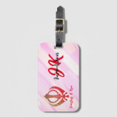 Sikh Khanda "Onbevreesd & Vrij" Bagagelabel (Voorkant (verticaal))