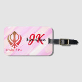 Sikh Khanda "Onbevreesd & Vrij" Bagagelabel (Voorkant (horizontaal))