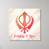 Sikh Khanda "Onbevreesd & Vrij" Canvas Afdruk (Voorkant)