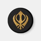 Sikh Khanda "Onbevreesd & Vrij" Magneet (Voorkant)