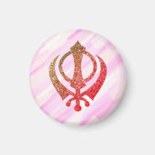 Sikh Khanda "Onbevreesd & Vrij" Magneet (Voorkant)