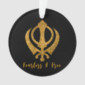 Sikh Khanda "Onbevreesd & Vrij" Ornament (voorkant)