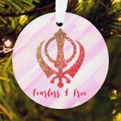 Sikh Khanda "Onbevreesd & Vrij" Ornament
