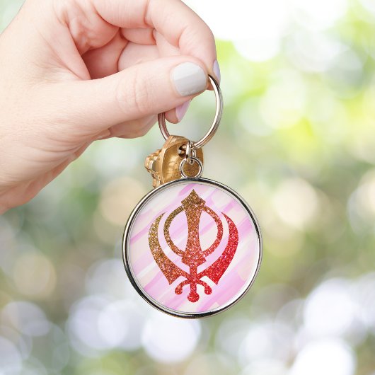 Sikh Khanda "Onbevreesd & Vrij" Sleutelhanger