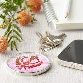 Sikh Khanda "Onbevreesd & Vrij" Sleutelhanger (Zijkant)