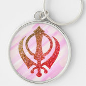 Sikh Khanda "Onbevreesd & Vrij" Sleutelhanger (Voorkant)