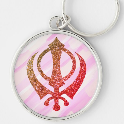Sikh Khanda "Onbevreesd & Vrij" Sleutelhanger (Voorkant)