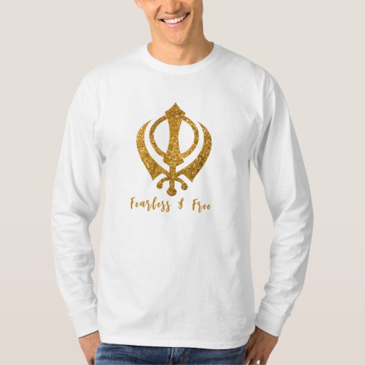 Sikh Khanda "Onbevreesd & Vrij" T-shirt (Voorkant)