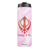 Sikh Khanda "Onbevreesd & Vrij" Thermosbeker (Voorkant)