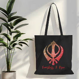 Sikh Khanda "Onbevreesd & Vrij" Tote Bag