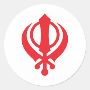 Sikh Khanda Red Ronde Sticker