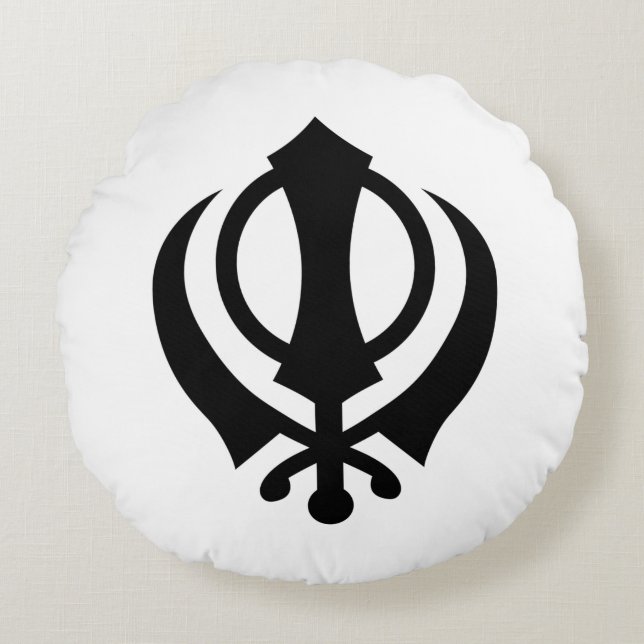 Sikh Khanda Rond Kussen (Voorkant)