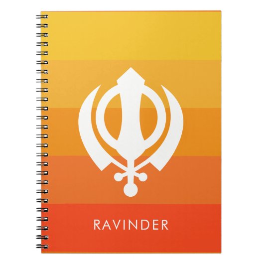 Sikh Khanda Symbol Gepersonaliseerd Notitieboek (Voorkant)
