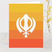 Sikh Khanda Symbol Wenskaart Kaart (Gele Bloem)