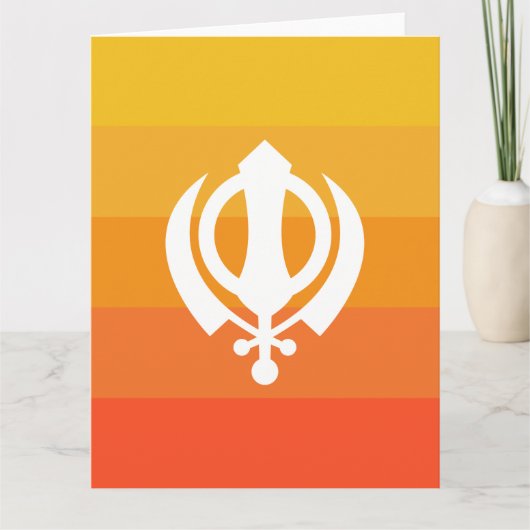 Sikh Khanda Symbol Wenskaart Kaart (Voorkant)