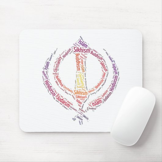 Sikh khanda-symbool — uniek ontwerp muismat (Met muis)