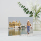 Sikh-pelgrim bij de Golden Temple Amritsar India Briefkaart (Staand voorkant)