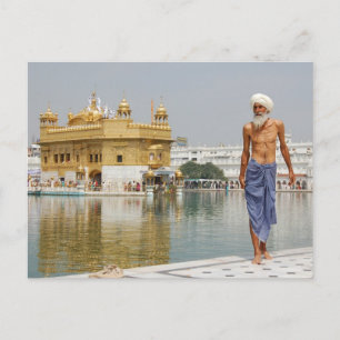 Sikh-pelgrim bij de Golden Temple Amritsar India Briefkaart