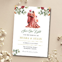 Sikh Save the Date sjabloon Punjabi Save the Date Kaart