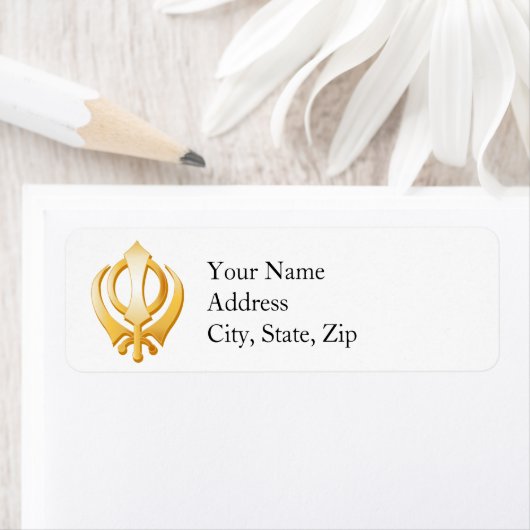 Sikh Symbool Adres label (Insitu)