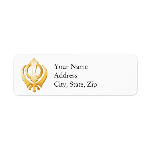 Sikh Symbool Adres label (Voorkant)