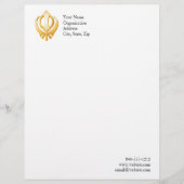 Sikh-symbool Briefhoofd Sjabloon (Voorkant)