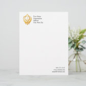 Sikh-symbool Briefhoofd Sjabloon (Staand voorkant)