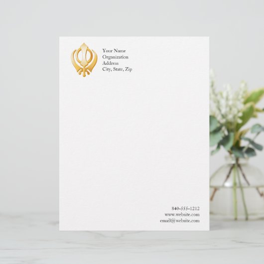 Sikh-symbool Briefhoofd Sjabloon (Staand voorkant)