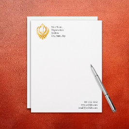 Sikh-symbool Briefhoofd Sjabloon
