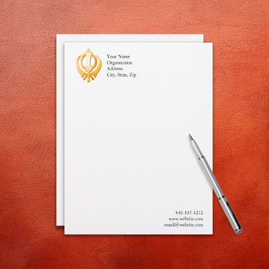 Sikh-symbool Briefhoofd Sjabloon
