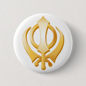 Sikh-symbool Ronde Button 5,7 Cm (Voorkant)