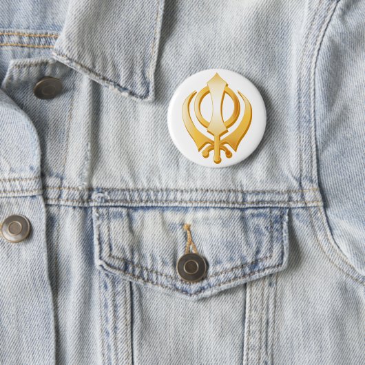 Sikh-symbool Ronde Button 5,7 Cm (In situ)