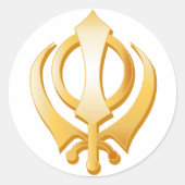 Sikh-symbool Ronde Sticker (Voorkant)