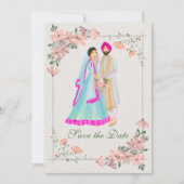 Sikh trouwpaar illustratie save the date (Voorkant)