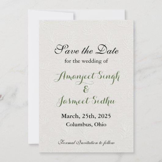 Sikh trouwpaar illustratie save the date (Achterkant)