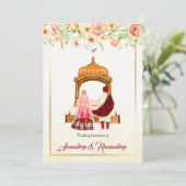 Sikh trouwuitnodiging Punjabi trouwuitnodiging Kaart (Staand voorkant)