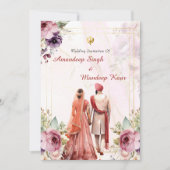 Sikh trouwuitnodiging Punjabi trouwuitnodiging Kaart (Voorkant)