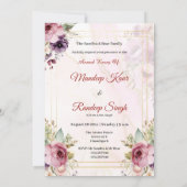 Sikh trouwuitnodiging Punjabi trouwuitnodiging Kaart (Achterkant)