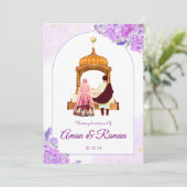 Sikh trouwuitnodiging Punjabi trouwuitnodiging Kaart (Staand voorkant)