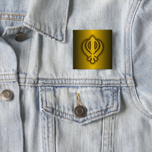 sikh vierkante button 5,1 cm (In situ)