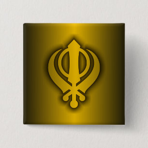 sikh vierkante button 5,1 cm