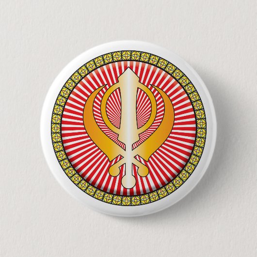Sikhisme Pictogram Ronde Button 5,7 Cm (Voorkant)