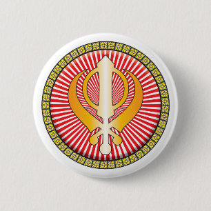 Sikhisme Pictogram Ronde Button 5,7 Cm