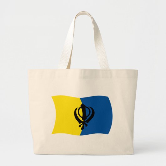 Sikhisme Vlag Boodschappentas Grote Tote Bag (Voorkant)