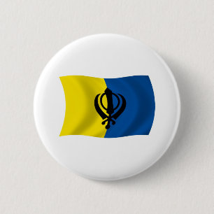 Sikhisme Vlag Knop Ronde Button 5,7 Cm
