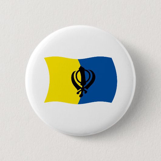 Sikhisme Vlag Knop Ronde Button 5,7 Cm (Voorkant)