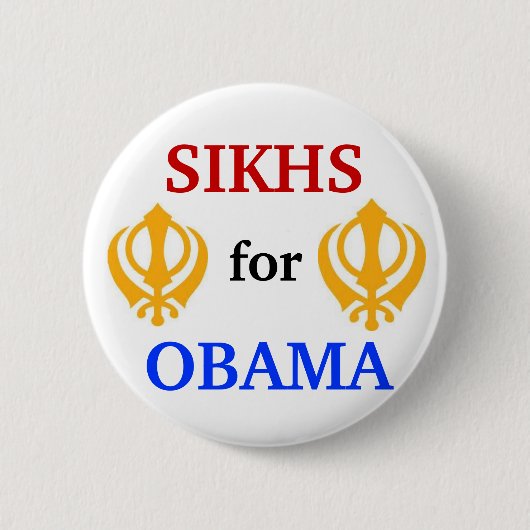 Sikhs for Obama button 2012 (Voorkant)