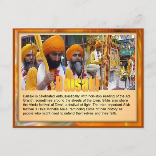 Sikhs vieren Baisaki Briefkaart (Voorkant)